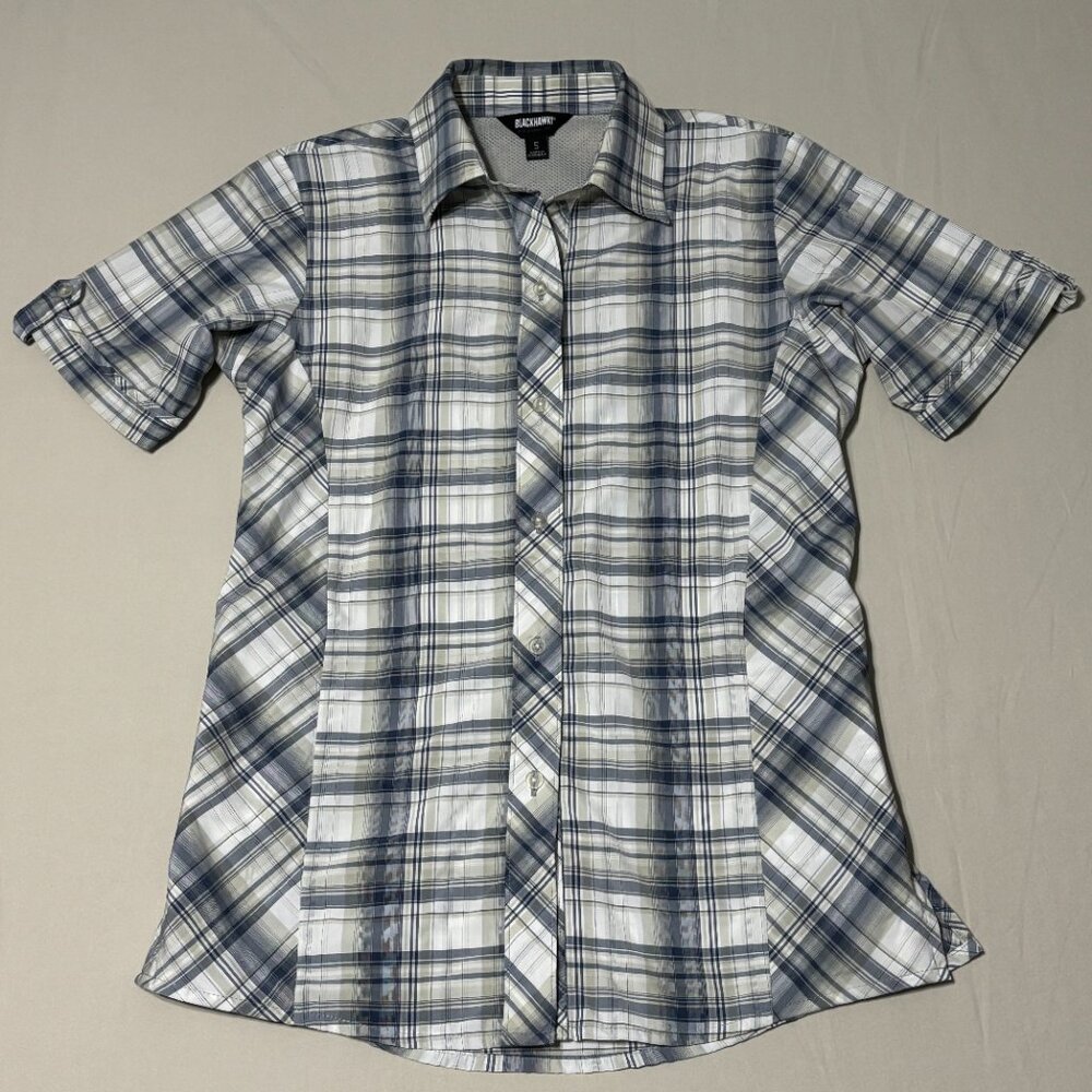 Blackhawk! Strenia Women’s Plaid Tactical Short Sleeve Shirt Zip Pockets Small - Picture 11 of 14